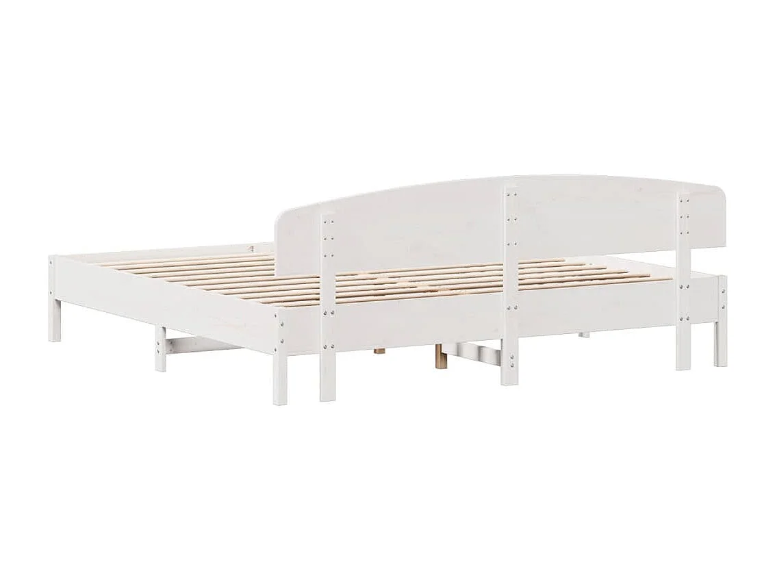 Estructura cama cabecero madera maciza pino blanco 180x200 cm