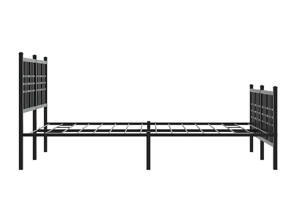 Estructura de cama cabecero y estribo metal negro 140x190 cm