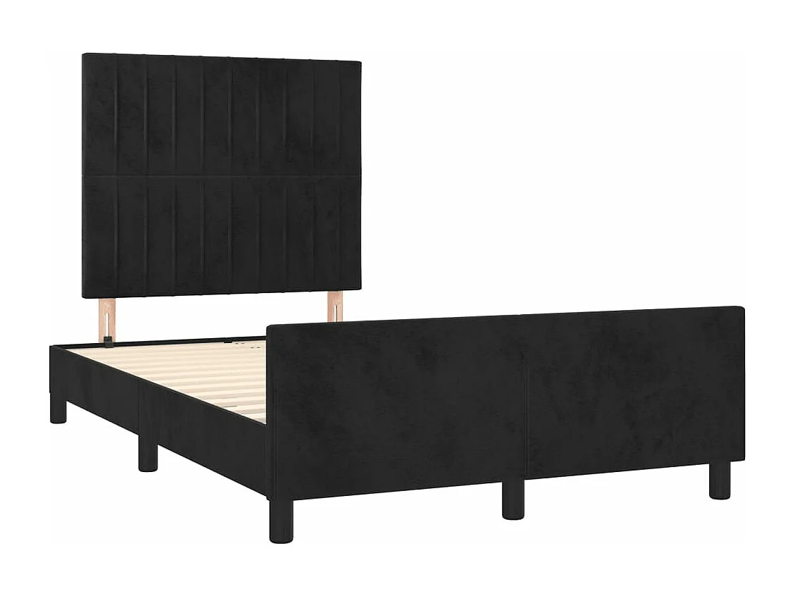 Estructura de cama con cabecero terciopelo negro 120x190 cm