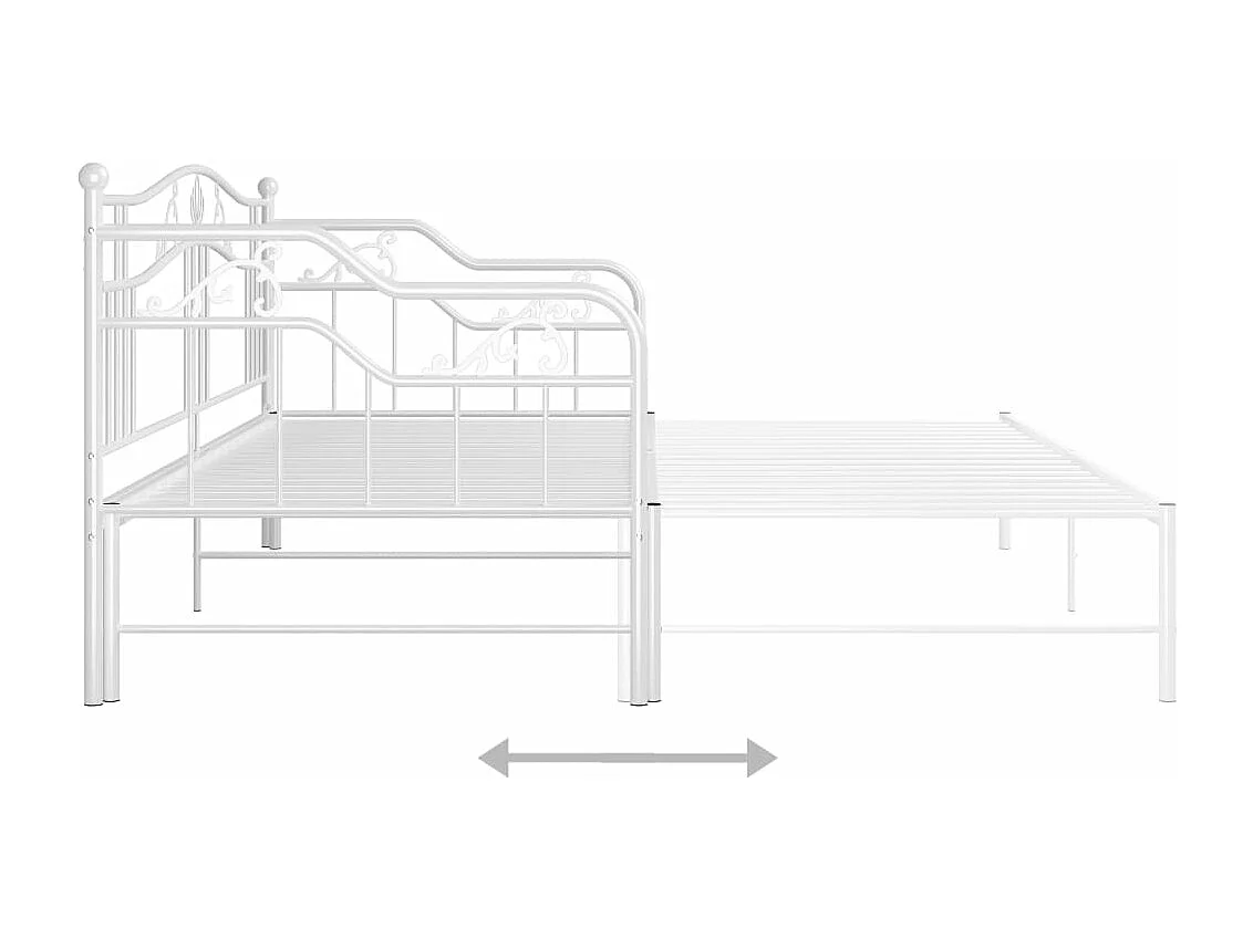 Estrutura sofá-cama de puxar 90x200 cm metal branco