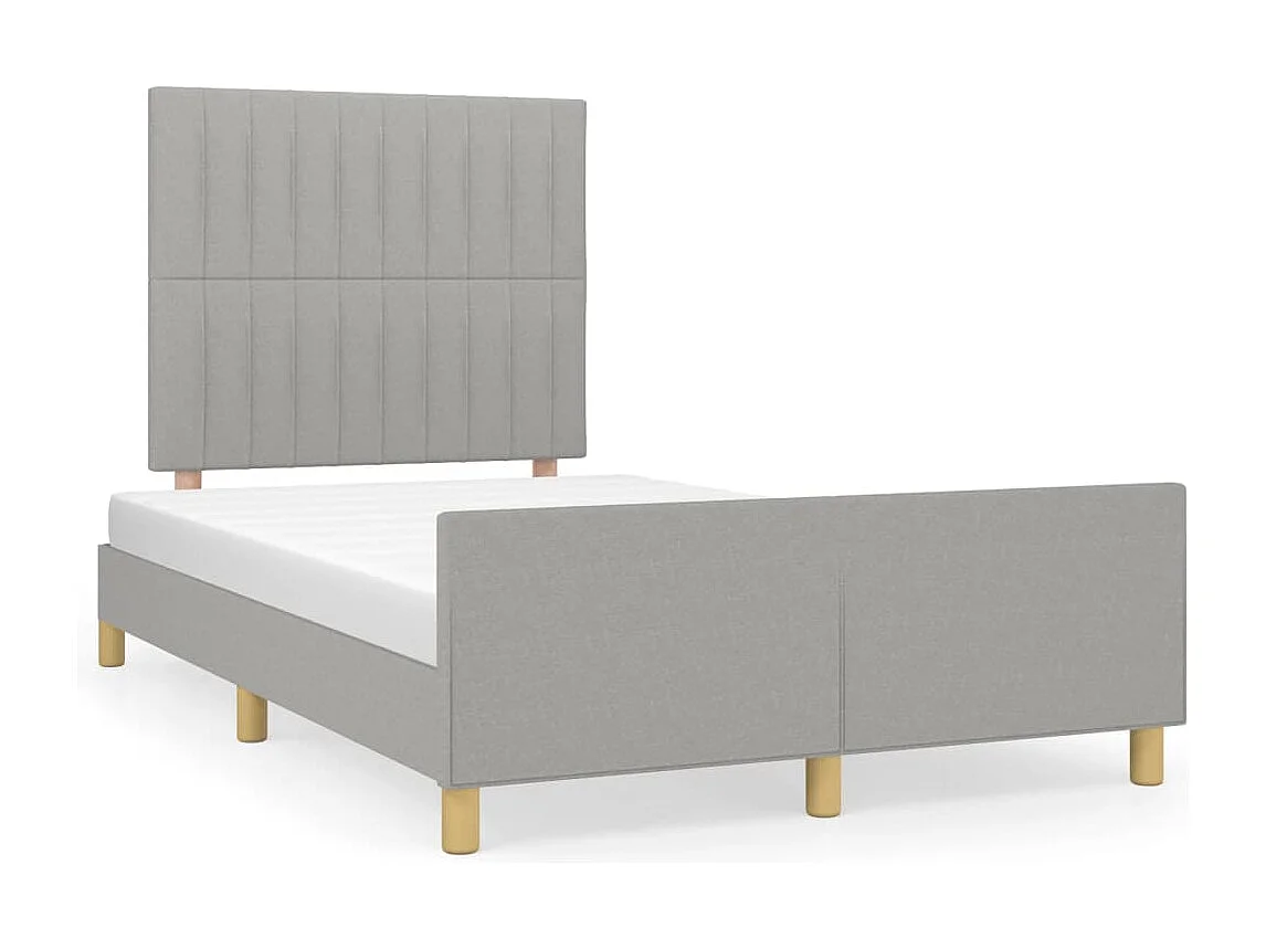 Cadre de lit avec tête de lit gris clair 120x190 cm tissu