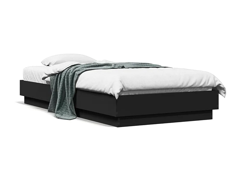 Estrutura de cama 90x190 cm derivados de madeira preto