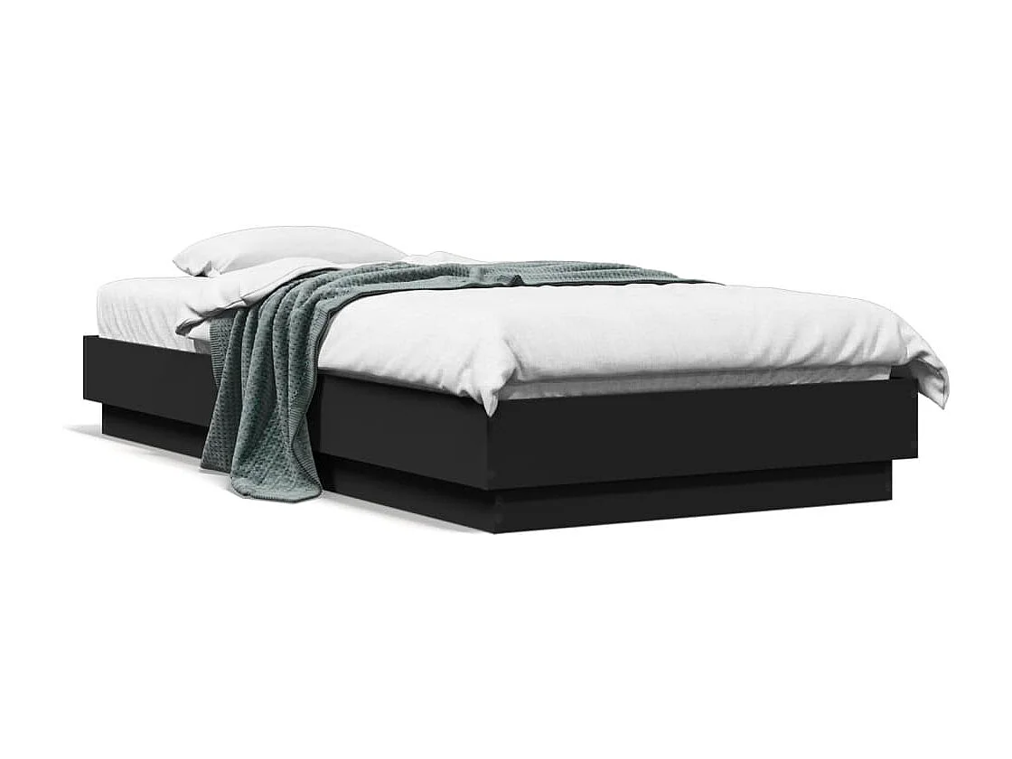 Estrutura de cama 90x190 cm derivados de madeira preto