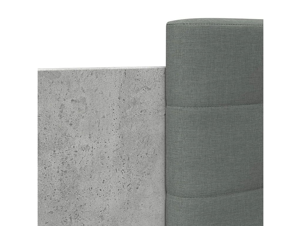 Cama con cabecero madera de ingeniería gris hormigón 90x200 cm