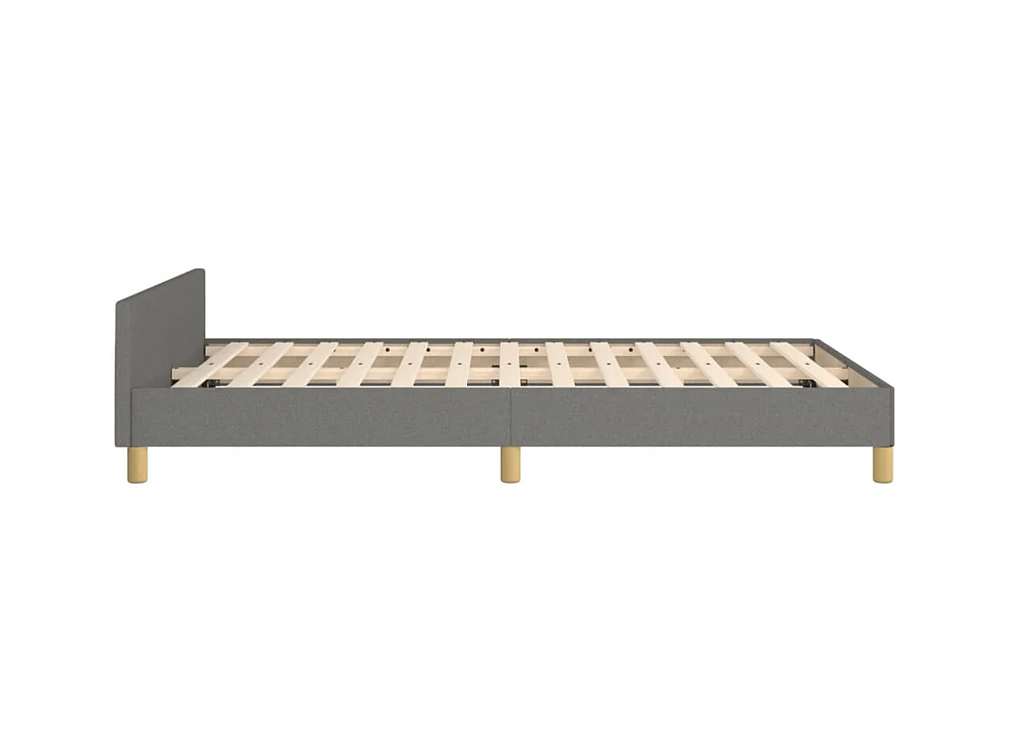 Estructura de cama con cabecero tela gris oscuro 120x190 cm