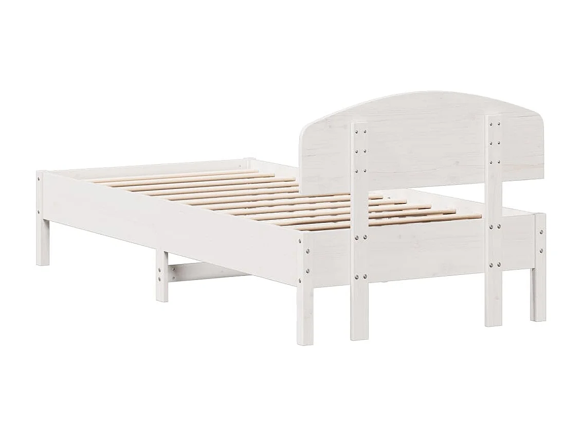 Estructura de cama con cabecero madera de pino blanco 100x200cm