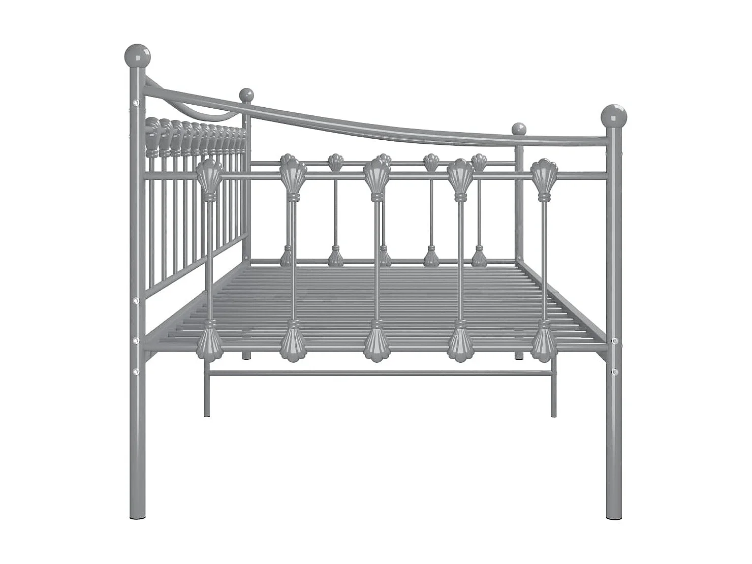 Estructura de sofá cama de metal gris 90x200 cm