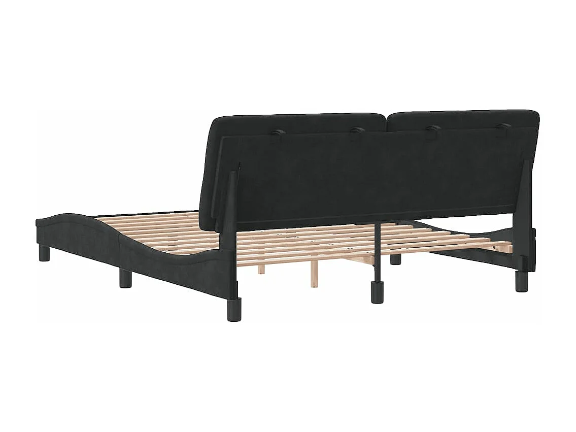 Estrutura de cama c/ cabeceira 160x200 cm veludo preto