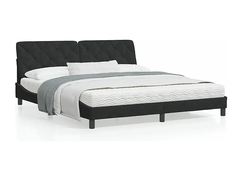 Estrutura de cama com luzes LED 180x200 cm veludo preto