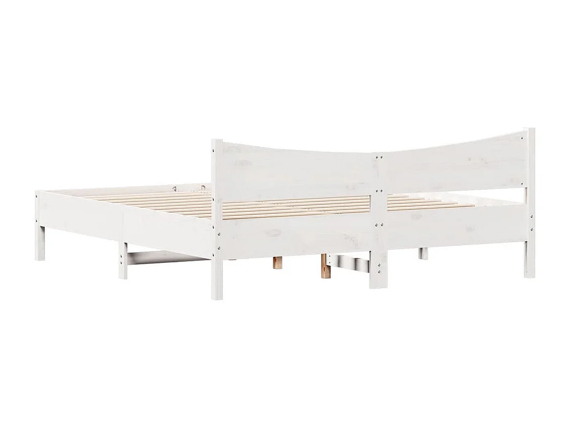 Estrutura de cama com cabeceira 180x200cm pinho maciço branco