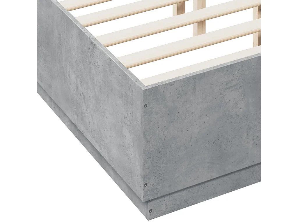 Estrutura de cama 140x190 cm derivados de madeira cinza cimento