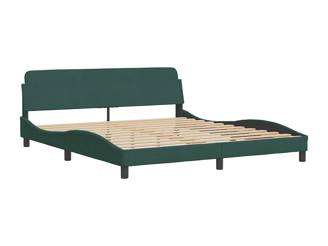 Estrutura de cama c/ cabeceira 180x200 cm veludo verde-escuro