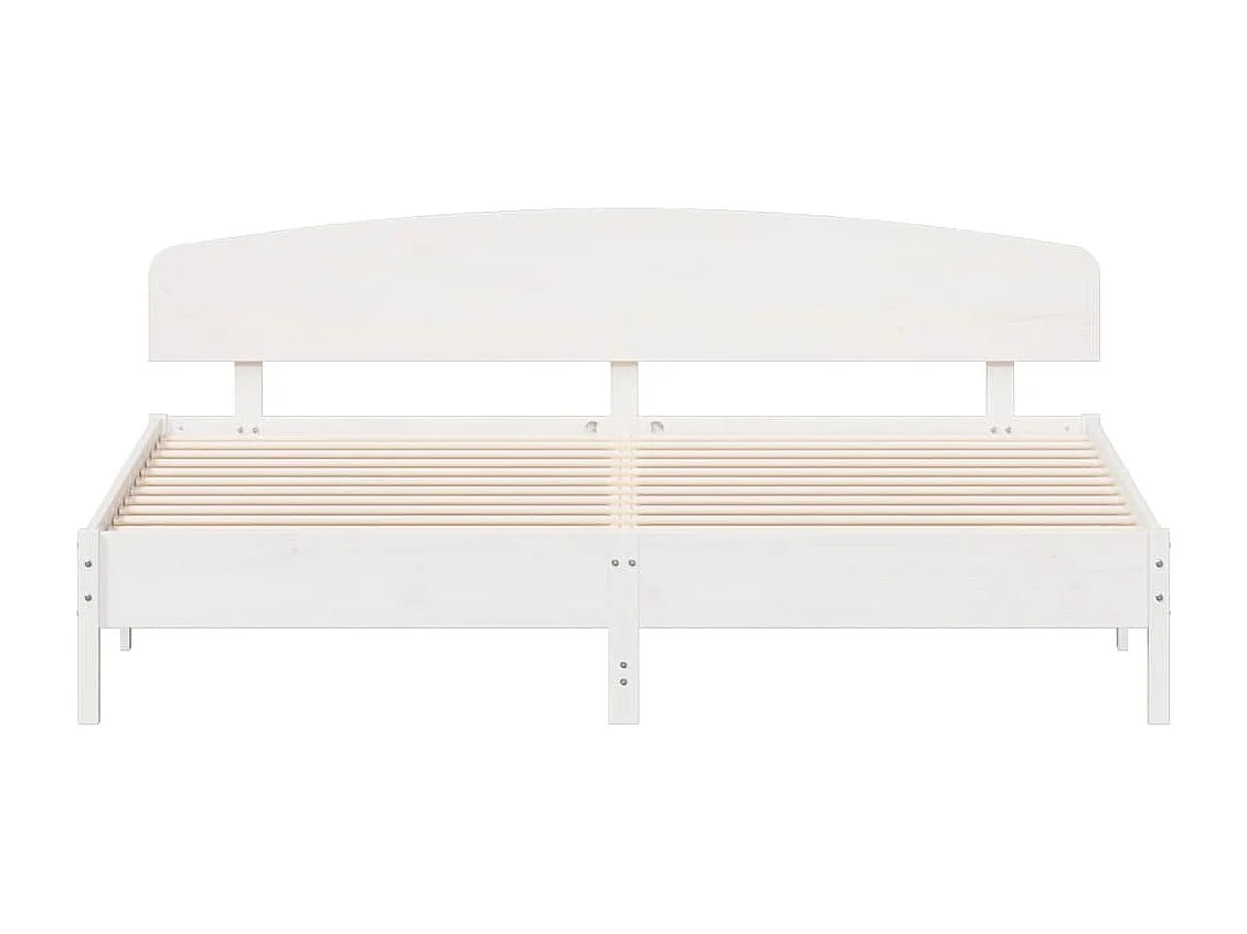 Cadre de lit et tête de lit blanc 200x200 cm bois de pin massif