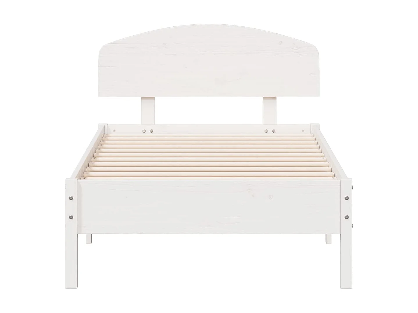 Estructura de cama con cabecero madera pino blanco 75x190 cm