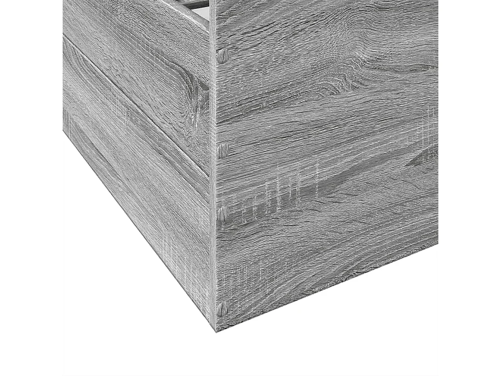Cama con cajones madera ingeniería gris Sonoma 150x200 cm
