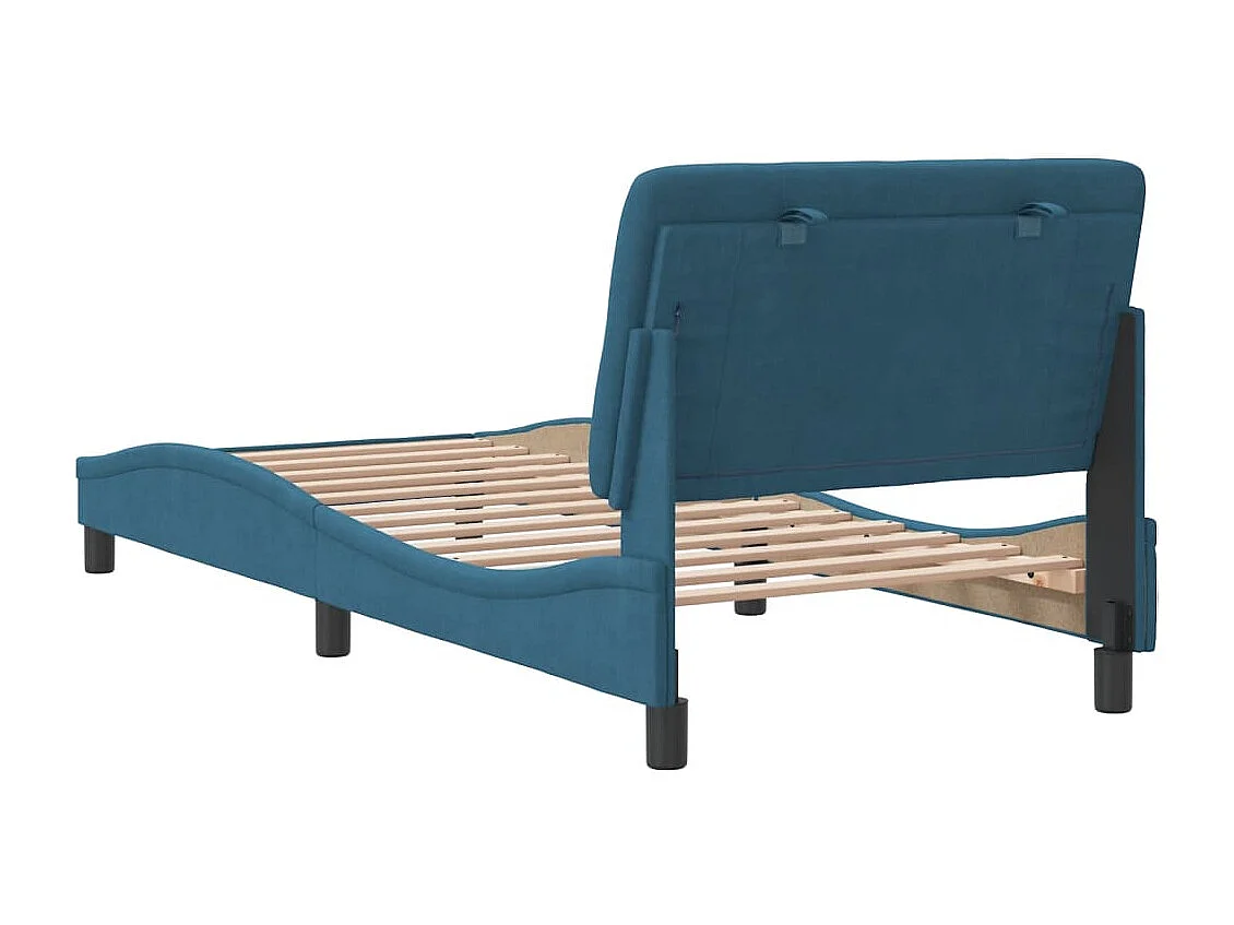 Estrutura de cama com cabeceira 80x200 cm veludo azul