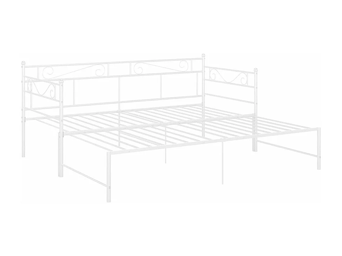 Estructura de sofá cama extraíble de metal blanco 90x200 cm