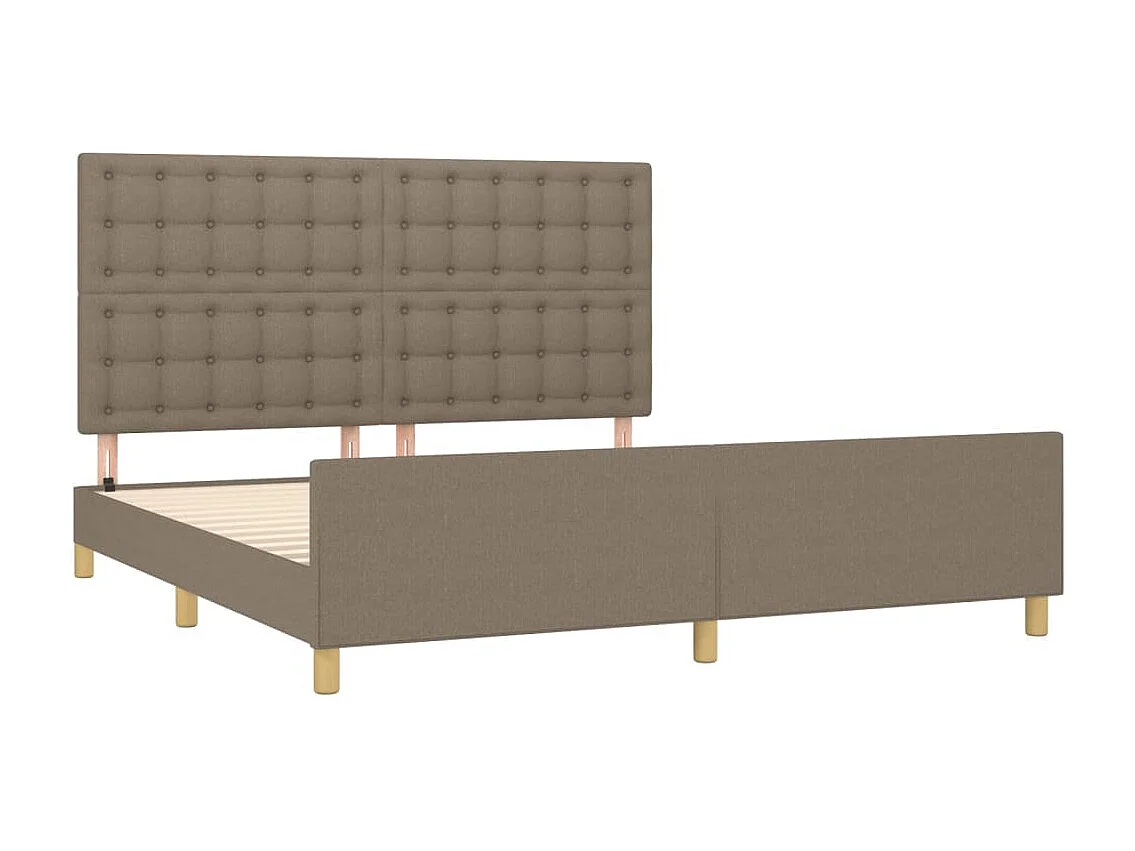 Estructura de cama con cabecero de tela gris taupe 160x200 cm