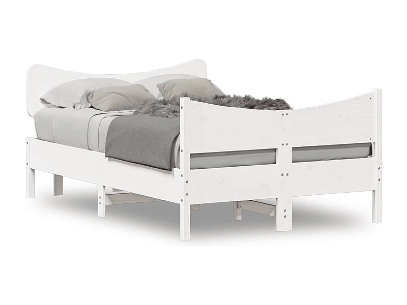 Estructura de cama con cabecero madera pino blanco 120x200 cm