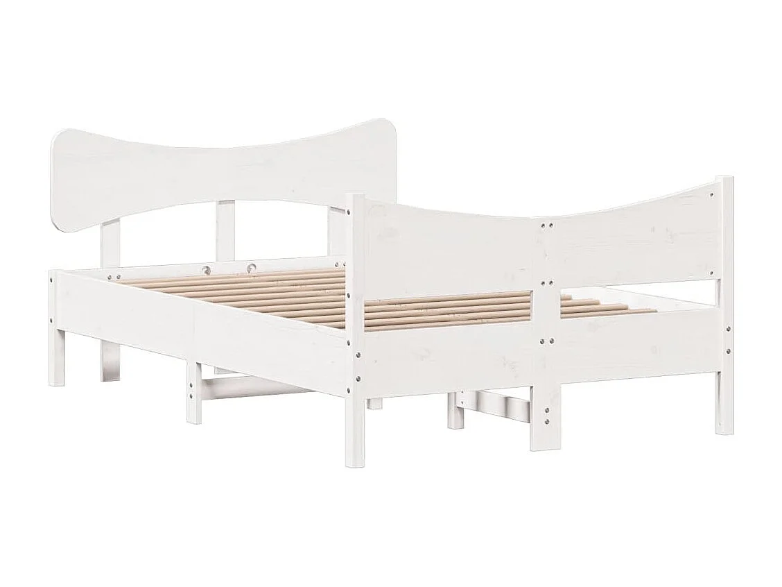 Estrutura de cama com cabeceira 120x200 cm pinho maciço branco