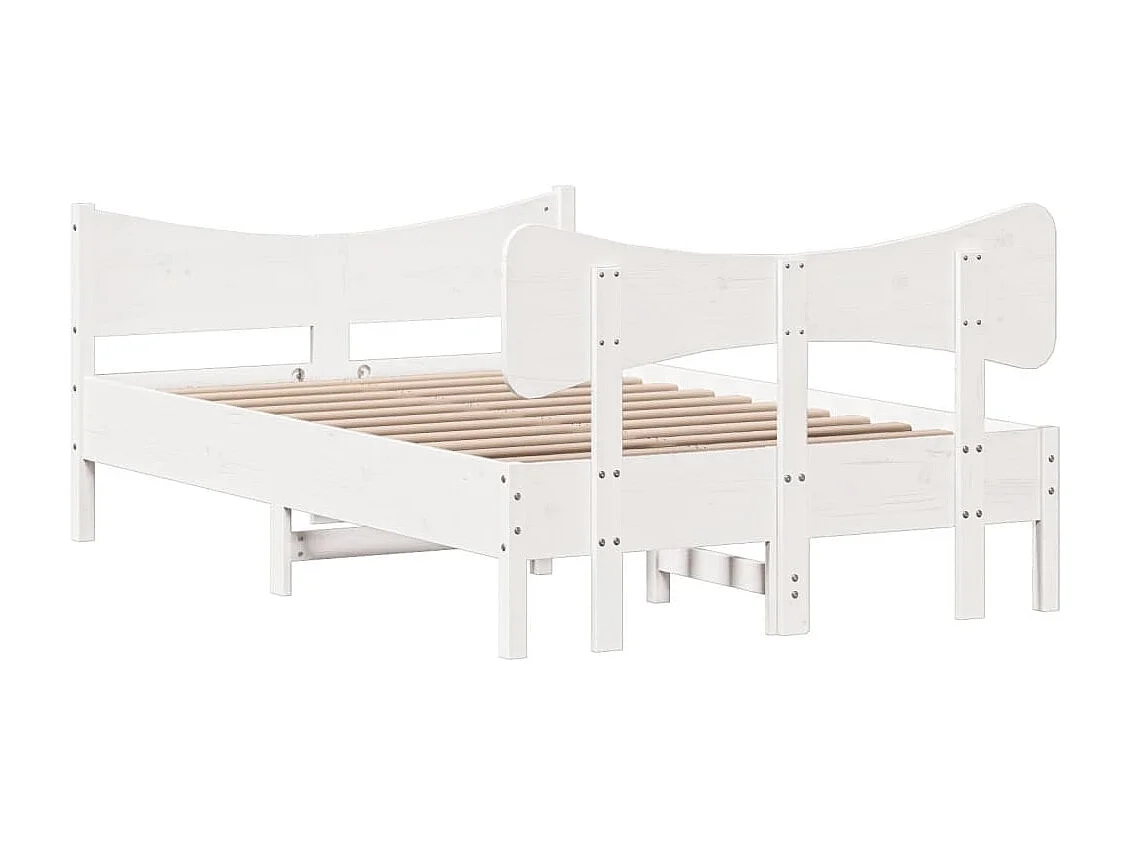 Estrutura de cama com cabeceira 120x200 cm pinho maciço branco
