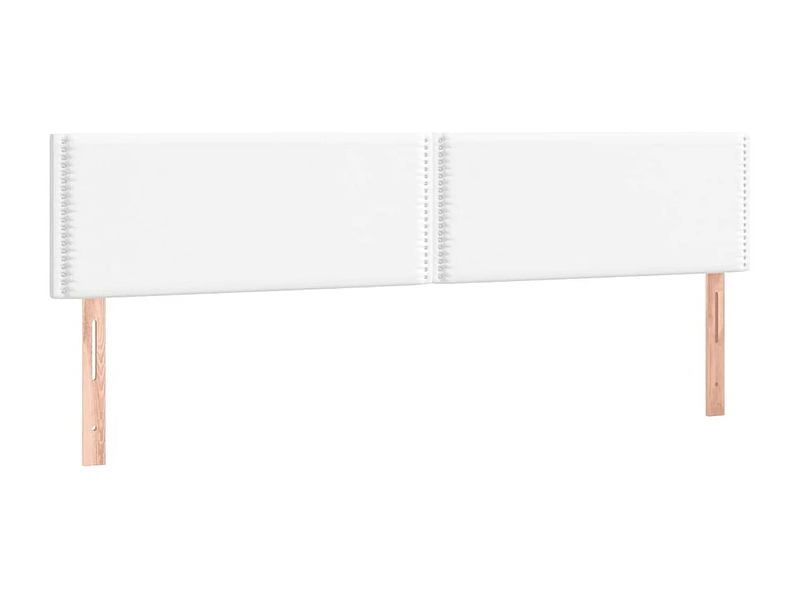 Estructura cama con cabecero cuero sintético blanco 120x190 cm