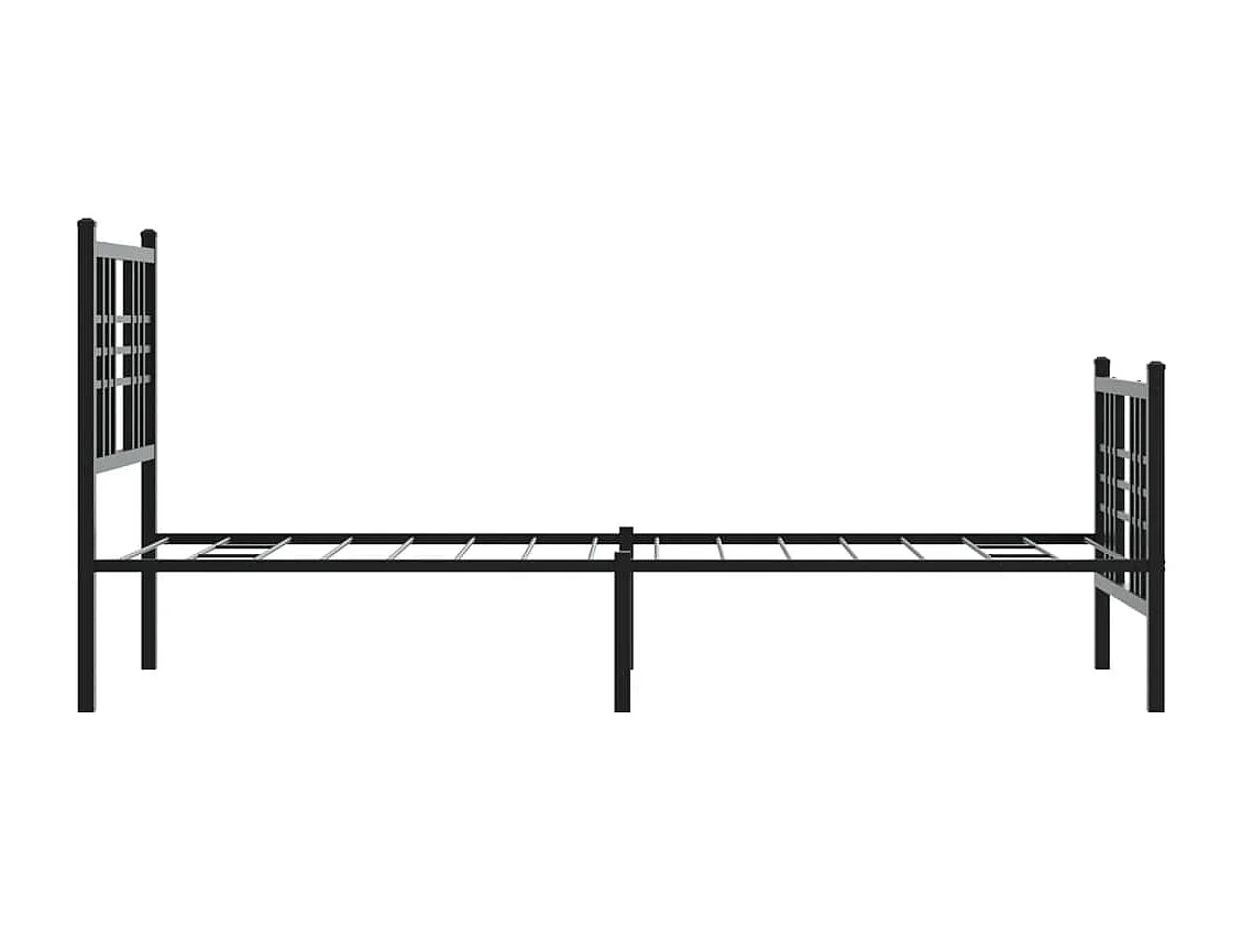 Estructura de cama con cabecero y estribo metal negro 80x200 cm