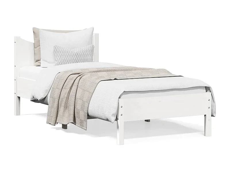 Estructura de cama madera maciza de pino blanco 75x190 cm
