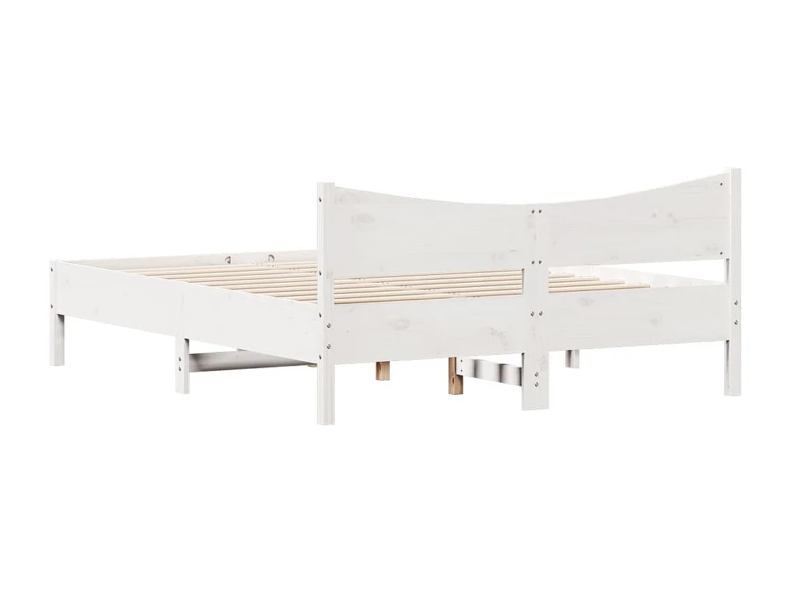 Estructura de cama con cabecero madera de pino blanco 150x200cm