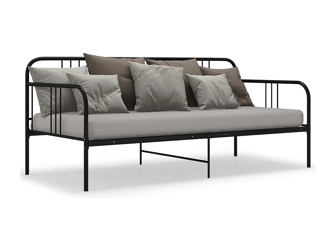 Estructura de sofá cama de metal negro 90x200 cm