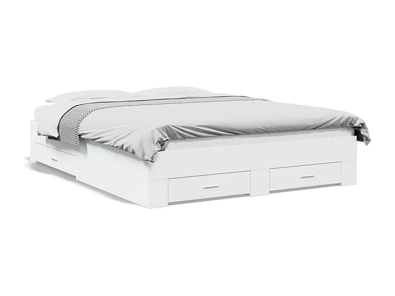 Estrutura de cama c/ gavetas 160x200cm derivados madeira branco