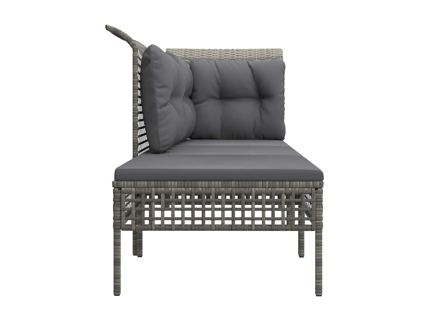 Salon de jardin 3 pièces avec coussins Gris Résine tressée