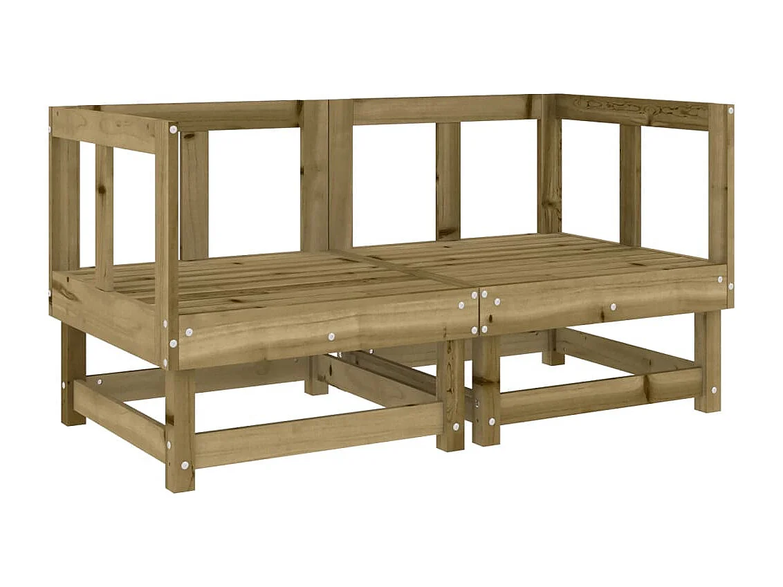 Juego de muebles de jardín 7 piezas madera de pino impregnada