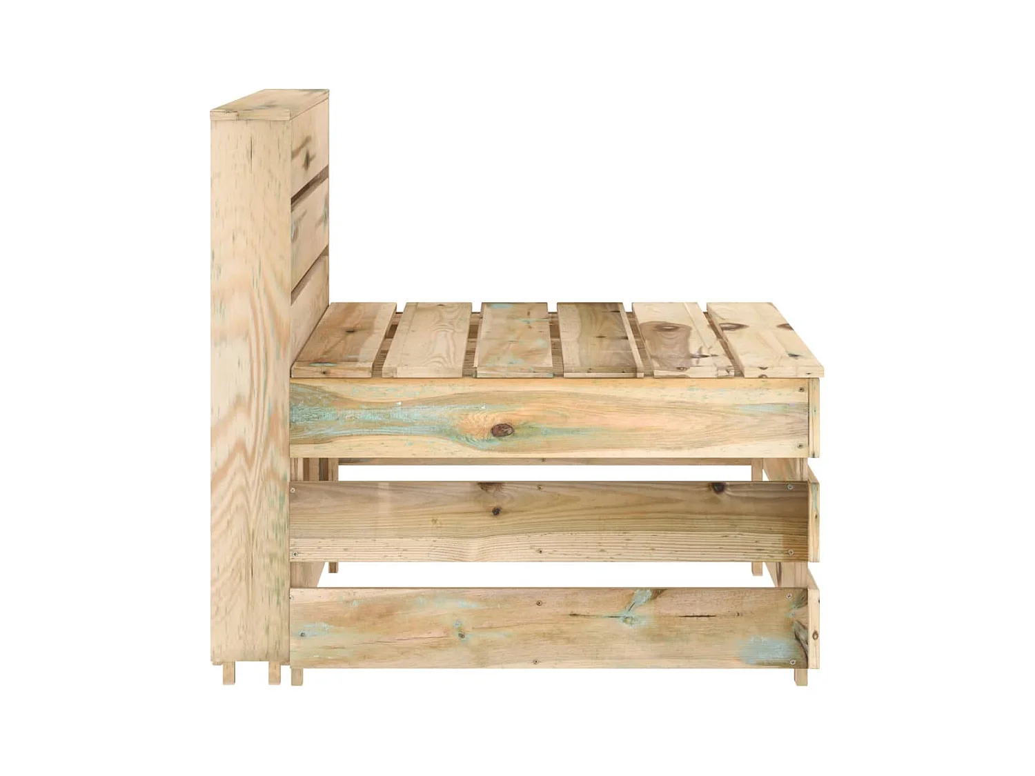 Set de muebles de jardín 5 piezas madera de pino impregnada verde