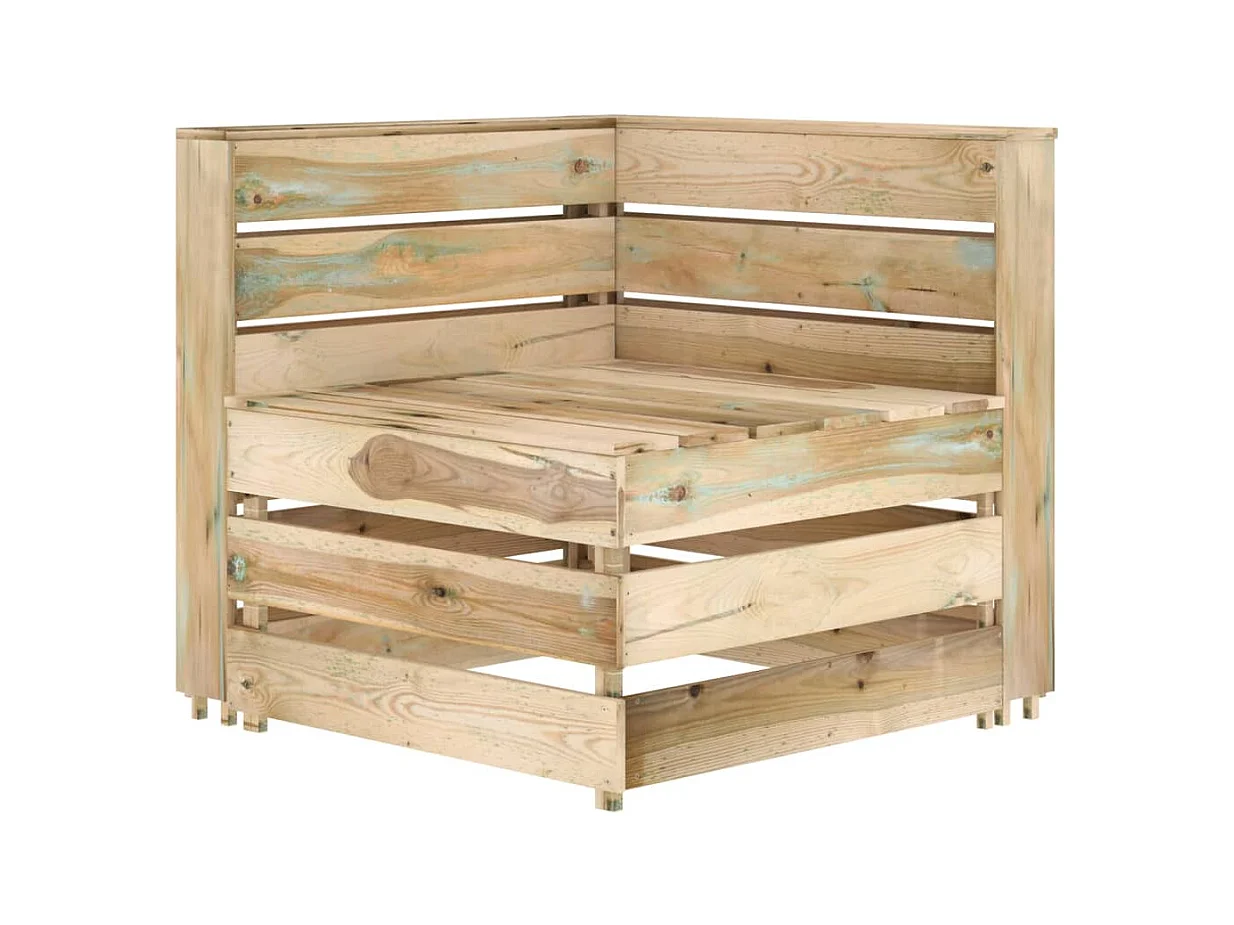 Set de muebles de jardín 5 piezas madera de pino impregnada verde