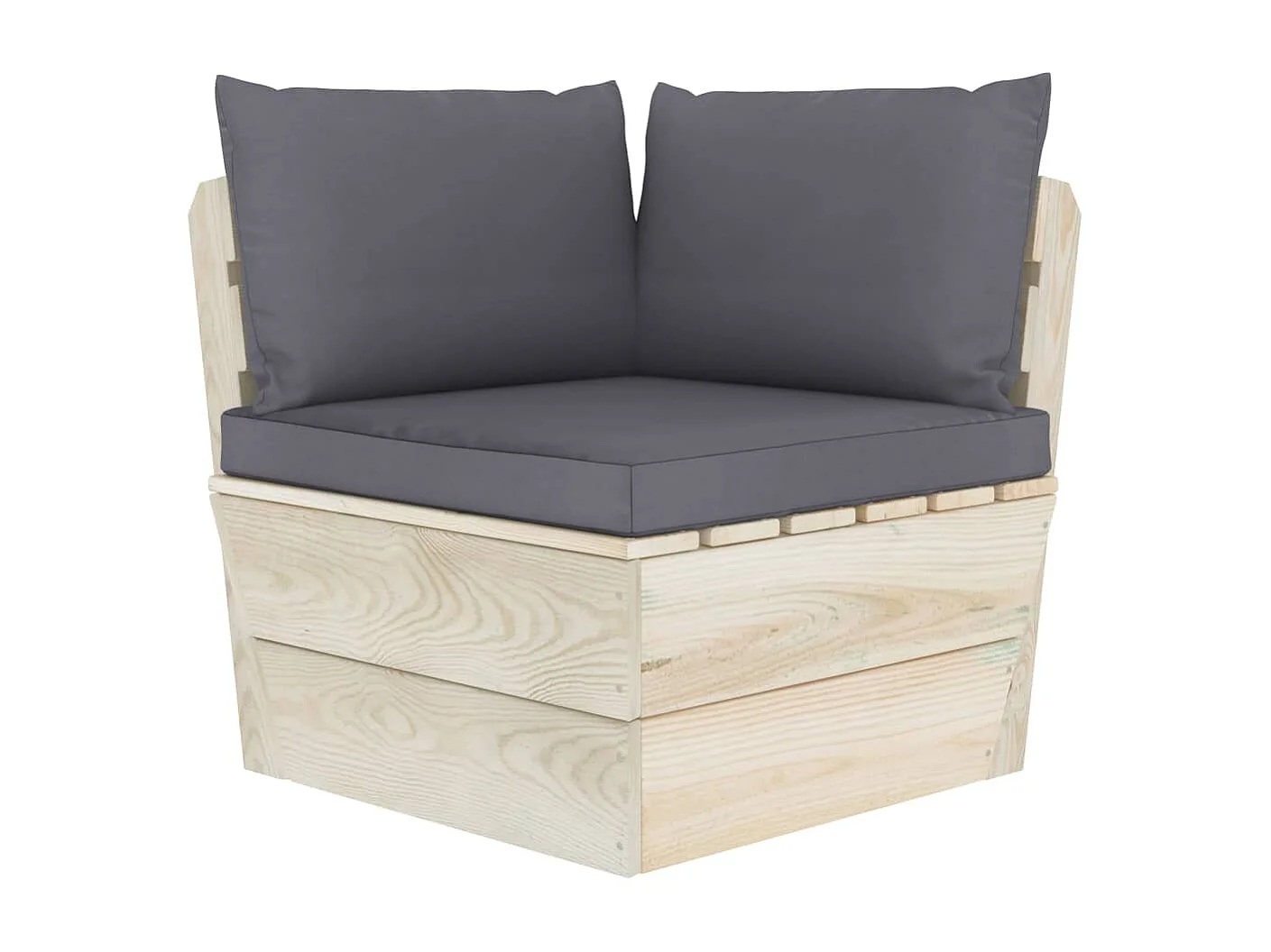 Muebles de jardín de palets 5 piezas y cojines madera de abeto