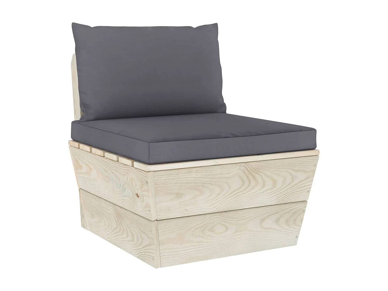 Muebles de jardín de palets 5 piezas y cojines madera de abeto