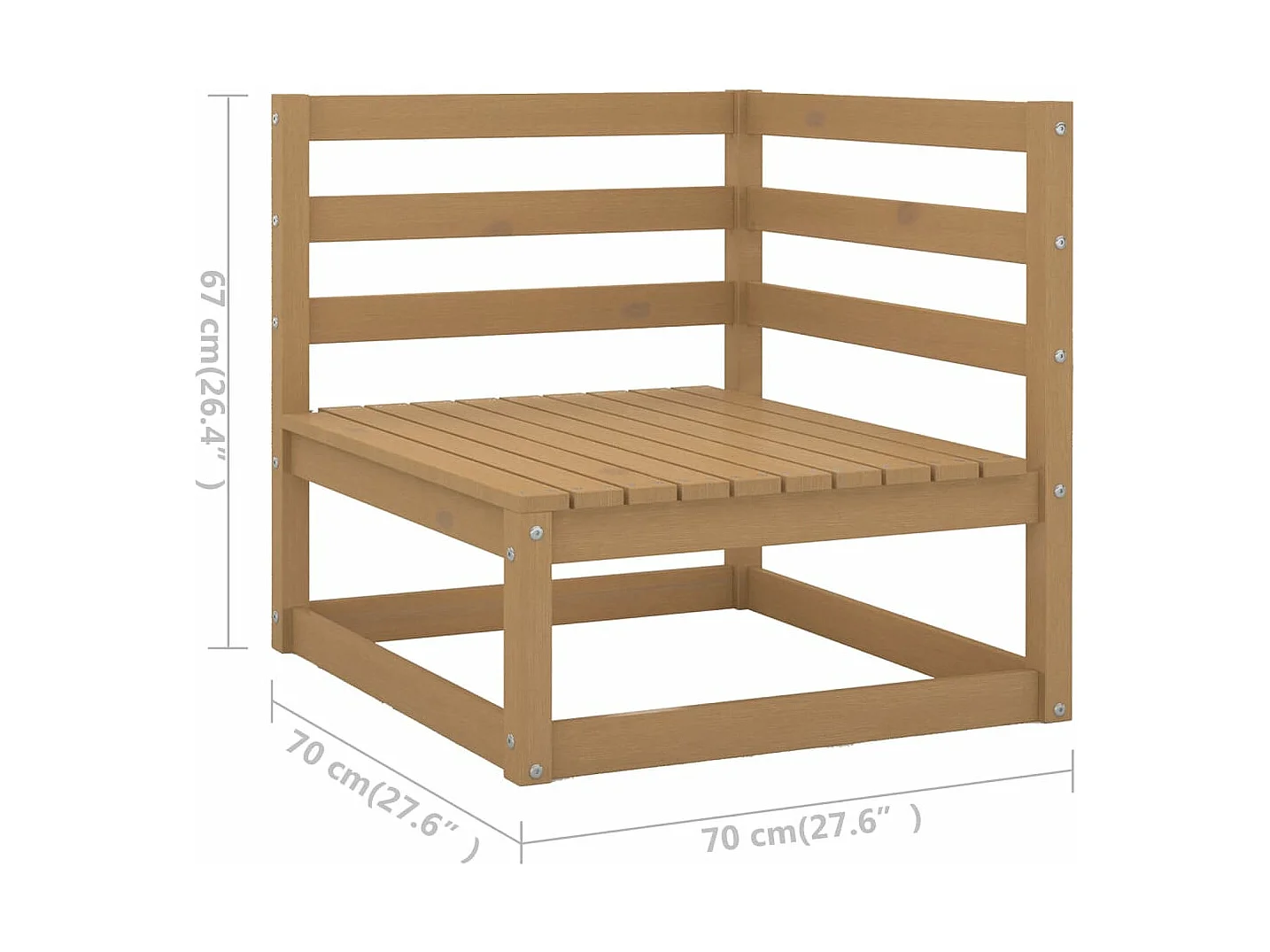 Salon de jardin 11 pièces bois de pin massif