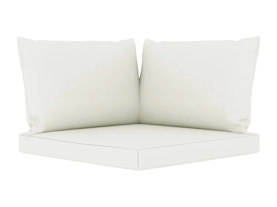 Set de muebles de jardín 6 piezas con cojines crema