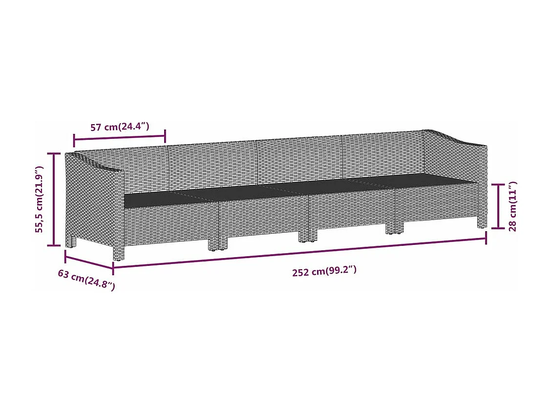 Salon de jardin 5 pièces avec coussins Gris Résine tressée