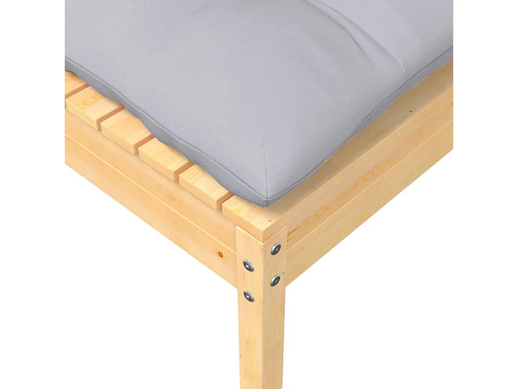 9 peças conjunto lounge de jardim + almofadões cinza pinho maciço