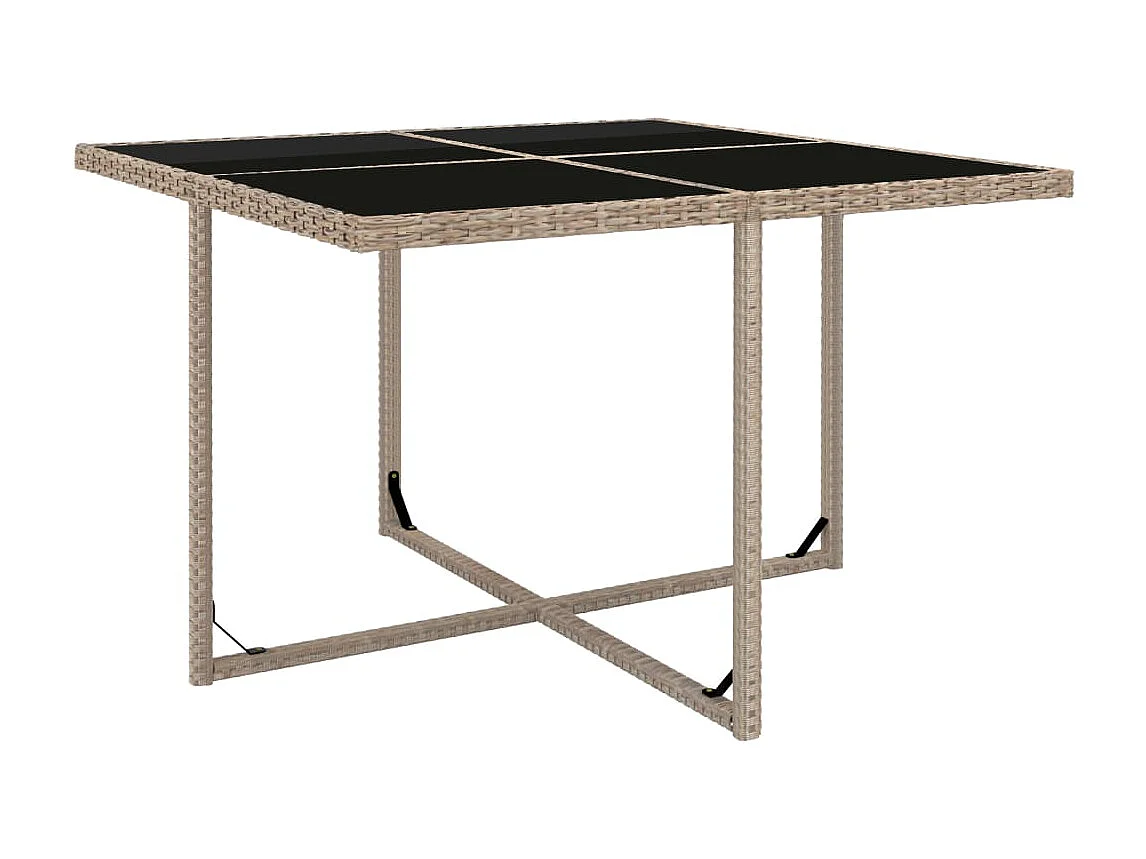 Salon de jardin avec coussins 9 pièces Résine tressée Beige