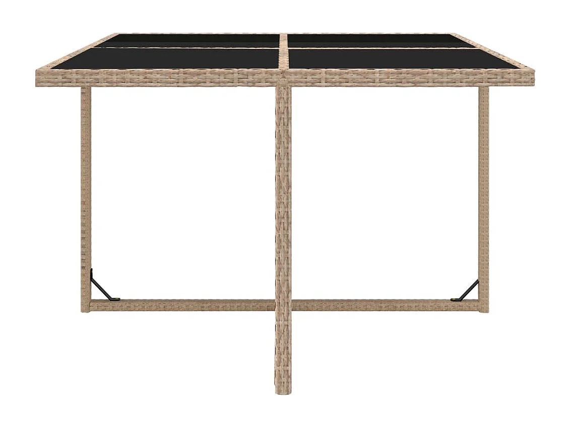 9 peças conjunto jantar exterior com almofadões vime PE bege