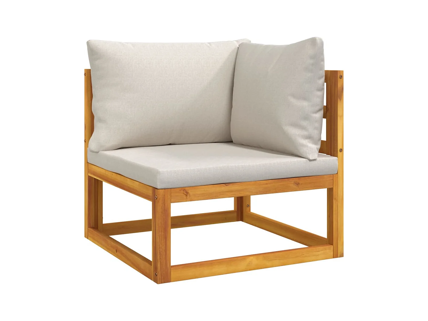 Set muebles de jardín 8 piezas madera maciza y cojines gris claro