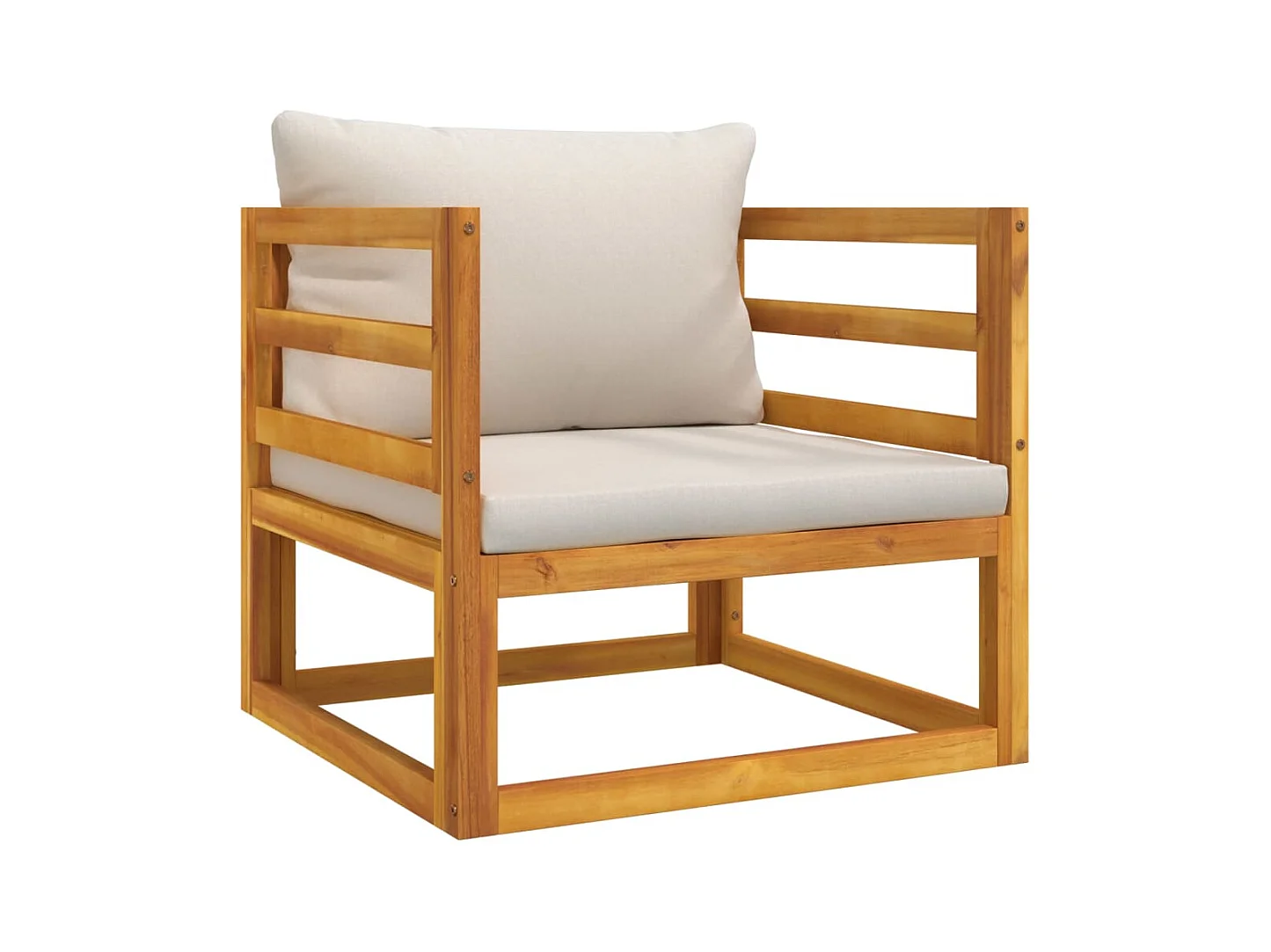Set muebles de jardín 8 piezas madera maciza y cojines gris claro