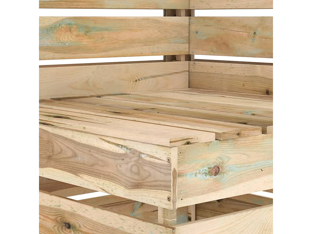 Salon de jardin 4 pièces Bois de pin imprégné de vert