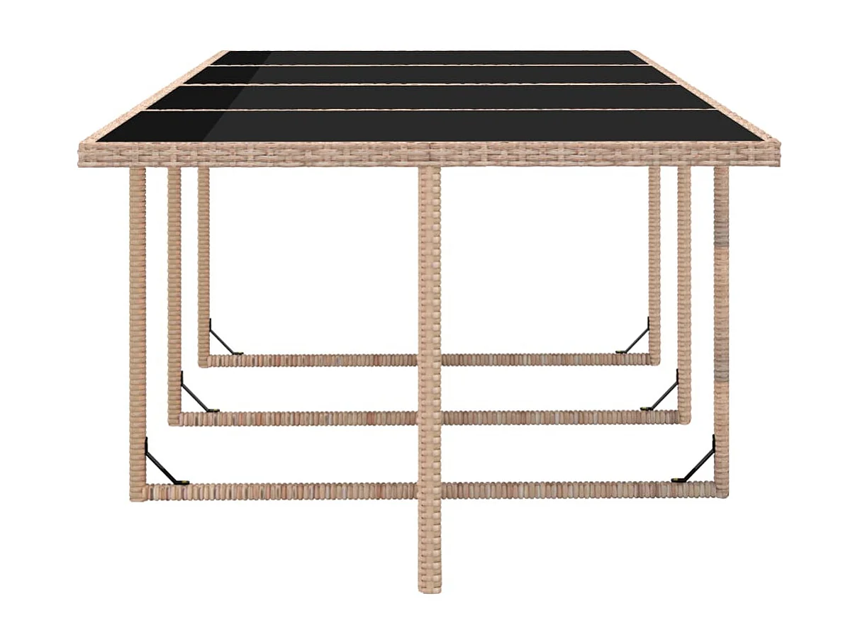 Set comedor de jardín 13 piezas y cojines ratán sintético beige