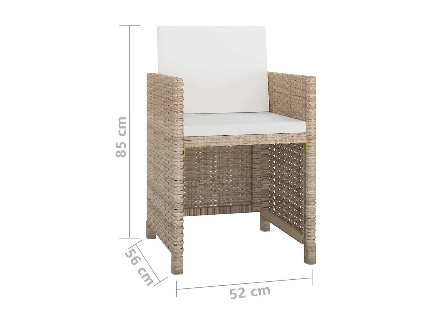 Set comedor de jardín 13 piezas y cojines ratán sintético beige