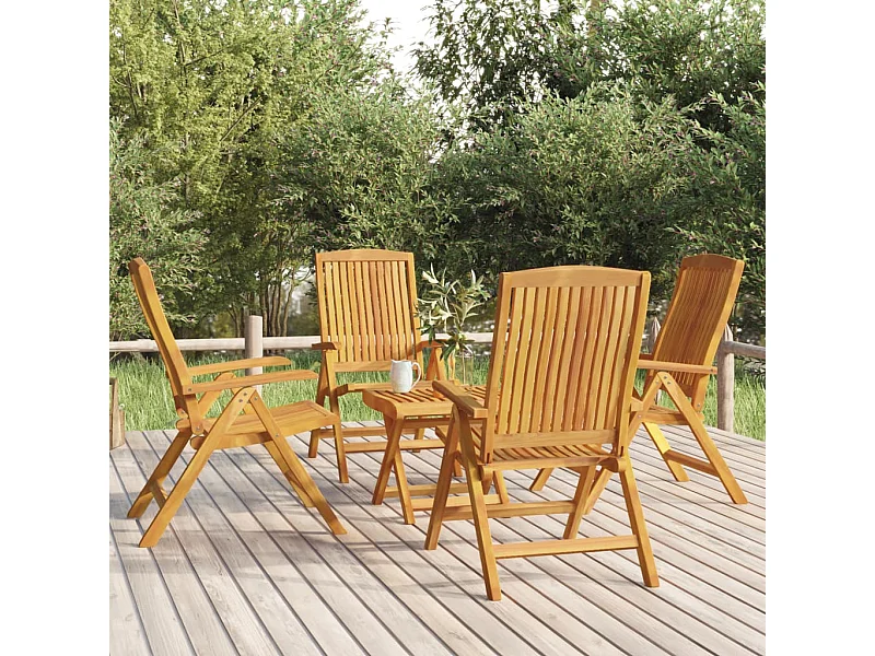 Salon de jardin 5 pièces bois massif de teck