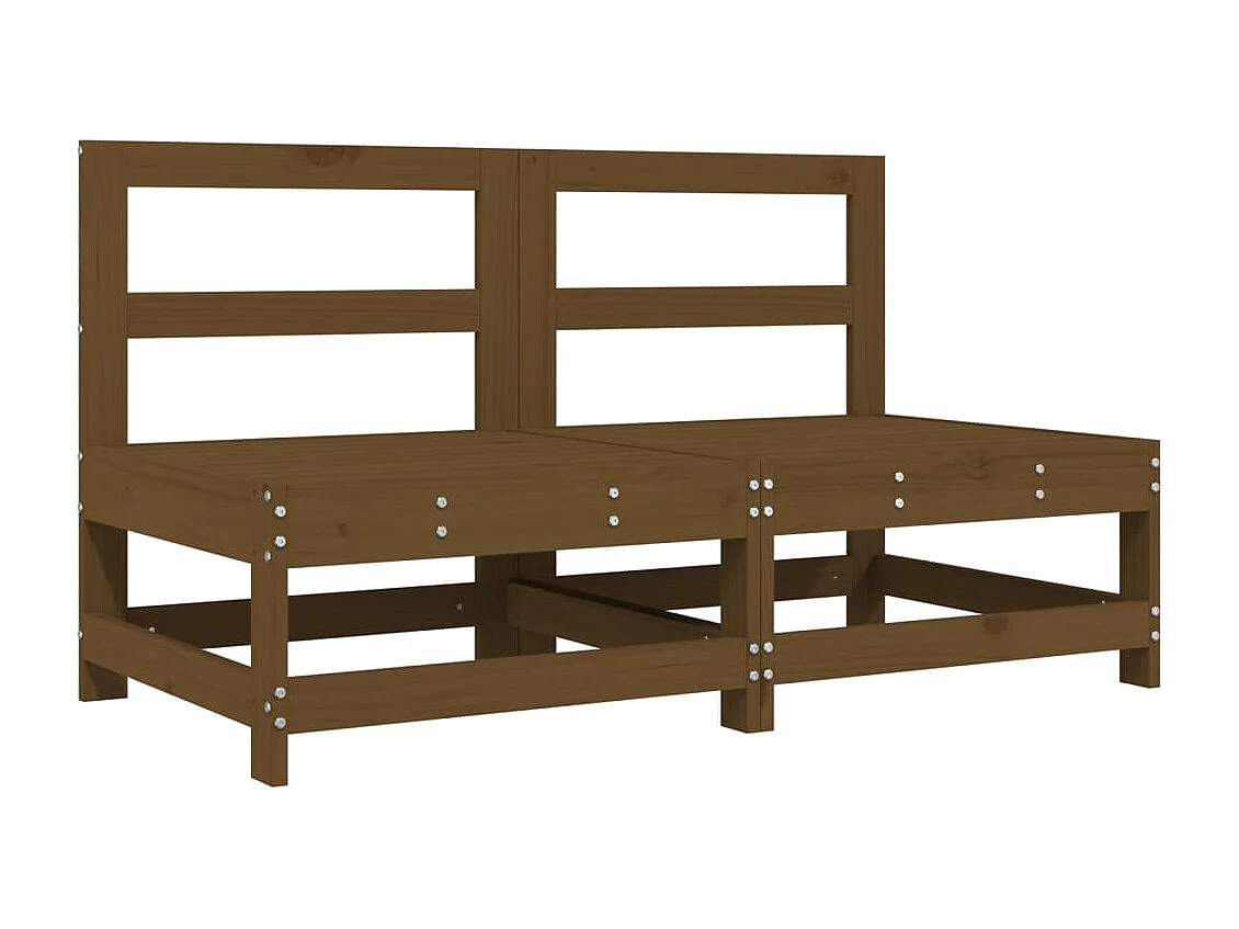 Salon de jardin 6 pièces Marron miel Bois de pin massif